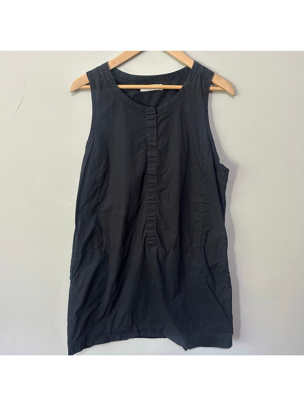 Everlane Dress Medium Navy Blue Sleeveless Mini Shift Pockets Minimalist Summer